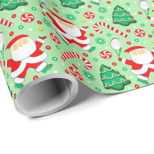 Tennis Weihnachtsgeschenk Wrapping Paper Geschenkpapier (Rolleneckpunkt)