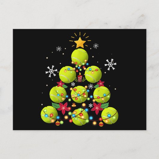 Tennis-Weihnachtsgeschenke Ankündigungspostkarte (Vorderseite)