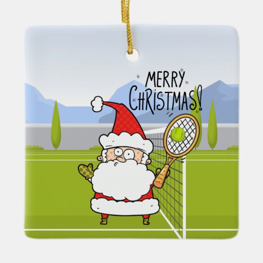 Tennis Weihnachtsgeschenke für Tennisspieler Keramikornament (Vorderseite)