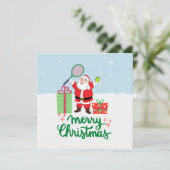 Tennis Weihnachtskarte mit Ball und Weihnachten (Stehend Vorderseite)