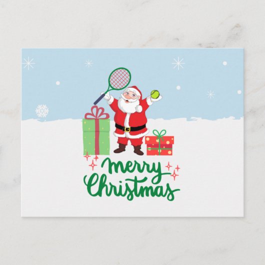 Tennis Weihnachtskarte mit Ball und Weihnachten Postkarte (Vorderseite)