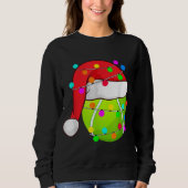 Tennis Weihnachtsmannmütze Weihnachten Lichter Fun Sweatshirt (Vorderseite)
