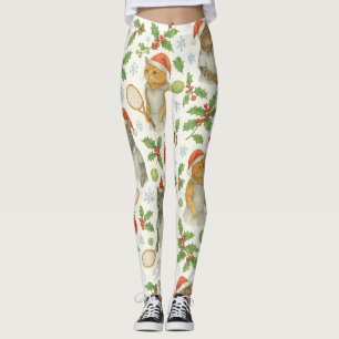Tennis-Weihnachtsmotive für Katzenliebhaber-Spiele Leggings