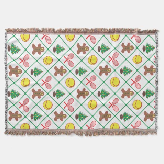 Tennis-Weihnachtsmuster Decke (Vorderseite)