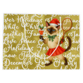Tennis-Weihnachtstasse Katzenliebhaber Große Geschenktüte (Rückseite)