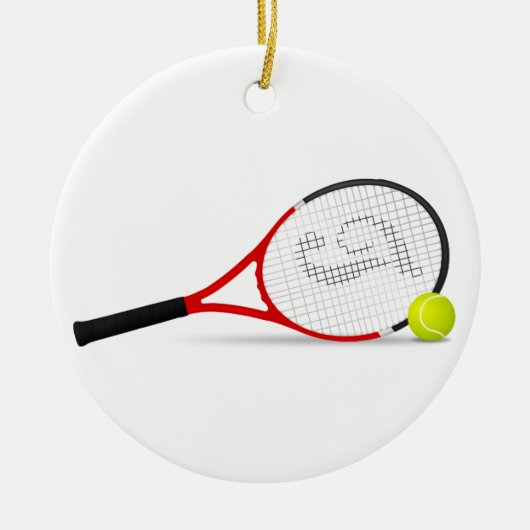Tennis-Weihnachtsverzierung Keramik Ornament (Vorne)