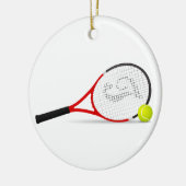 Tennis-Weihnachtsverzierung Keramik Ornament (Links)