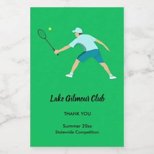 Tennis Weinetikett (Einzelnes Label)