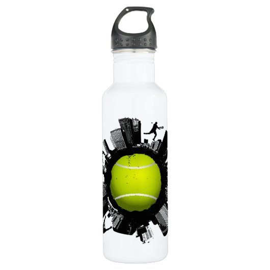 Tennis-Welt Edelstahlflasche (Vorderseite)