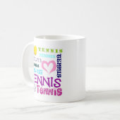 Tennis-Wiederholen Kaffeetasse (Vorderseite Links)