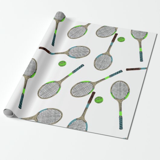 Tennis Wrapping-Papier Geschenkpapier (Ungerollt)