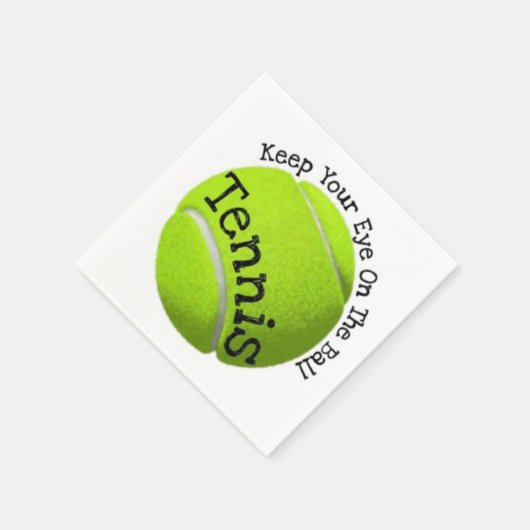 Tennis-Zitat Behalte das Auge auf dem Ballpapier Serviette (Ecke)