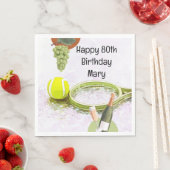 Tennis zum 80. Geburtstag für Tennis Fan Serviette (Beispiel)