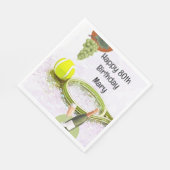 Tennis zum 80. Geburtstag für Tennis Fan Serviette (Ecke)