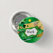 Tennis zum St. Patrick's Day Button (Vorne & Hinten)