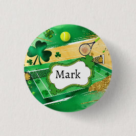 Tennis zum St. Patrick's Day Button
