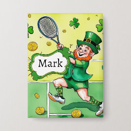 Tennis zum St. Patrick's Day Button