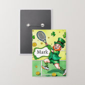 Tennis zum St. Patrick's Day Button (Vorderseite/Rückseite)