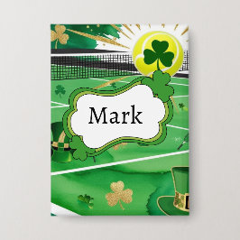 Tennis zum St. Patrick's Day Button