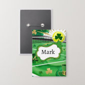 Tennis zum St. Patrick's Day Button (Vorderseite/Rückseite)