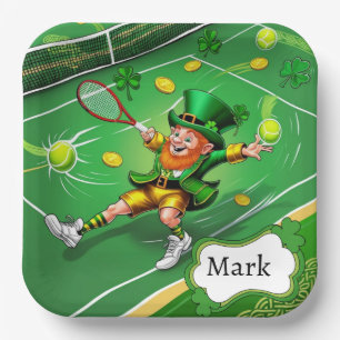 Tennis zum St. Patrick's Day Pappteller
