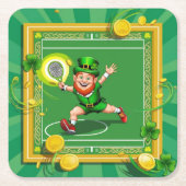 Tennis zum St. Patrick's Day Rechteckiger Pappuntersetzer (Vorderseite)