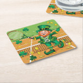 Tennis zum St. Patrick's Day Rechteckiger Pappuntersetzer (angewinkelt)