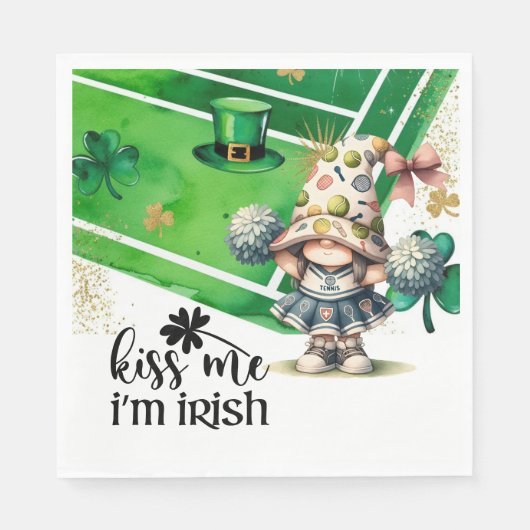 Tennis zum St. Patrick's Day Serviette (Vorderseite)