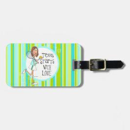 Tennisanfänge mit Liebetaschenumbau Gepäckanhänger