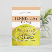 Tennisausflug | Tennis Themed Tan Invite Einladung (Stehend Vorderseite)