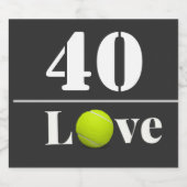Tennisball 40. Geburtstag mit Liebe Schaumweinetikett (Einzelnes Label)