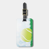 Tennisball auf Gras Gepäckanhänger (Vorderseite vertikal)