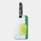 Tennisball auf Gras Gepäckanhänger (Rückseite vertikal)