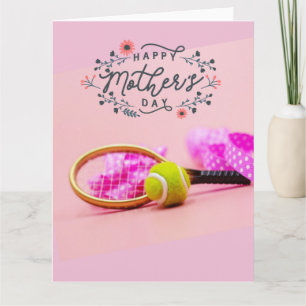 Tennisball auf Rosa für Tennis-Mama zum Muttertag Karte