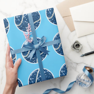 Tennisball Blau Thema für Jungen-Baby-Party Geschenkpapier