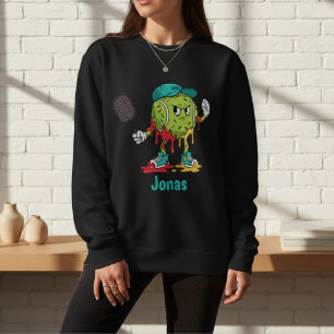 Tennisball-Donut-Charakter – Lustiger Retro-Spaß Sweatshirt