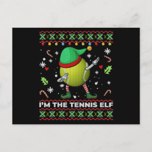 Tennisball-Elfenhut-Dabbing-Weihnachten-Hässlicher Einladungspostkarte