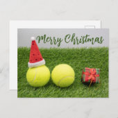 Tennisball Frohe Weihnachtsfeiertage Postkarte (Vorne/Hinten)