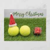 Tennisball Frohe Weihnachtsfeiertage Postkarte (Vorderseite)