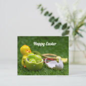 Tennisball für Osterferien mit Tenniseiern Feiertagspostkarte (Stehend Vorderseite)