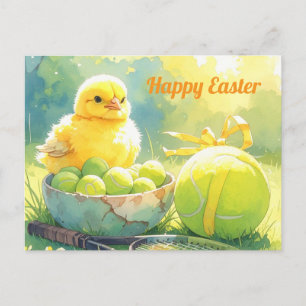 Tennisball für Ostern in Eierschale Feiertagspostkarte
