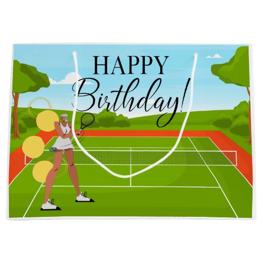 Tennisball für Tennis Spieler Geburtstag Große Geschenktüte (Vorderseite)