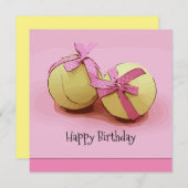 Tennisball Geburtstagkarte mit Tennisball (Vorne/Hinten)