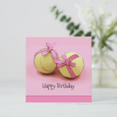 Tennisball Geburtstagkarte mit Tennisball (Stehend Vorderseite)