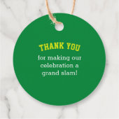 Tennisball Gelb und Grün Geschenkanhänger (Rückseite)