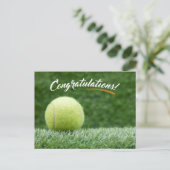 Tennisball gratulieren zu Grün Postkarte (Stehend Vorderseite)