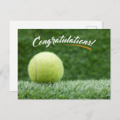 Tennisball gratulieren zu Grün Postkarte (Vorne/Hinten)