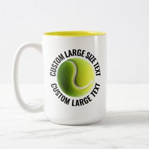 Tennisball & große Schrift GELB 425g Custom Zweifarbige Tasse
