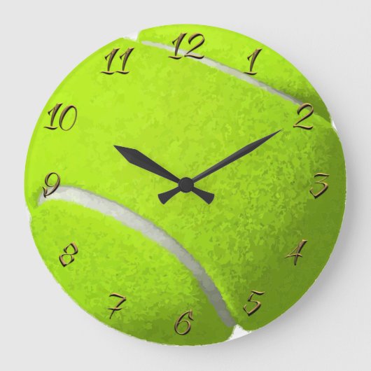 Tennisball Große Wanduhr (Vorderseite)