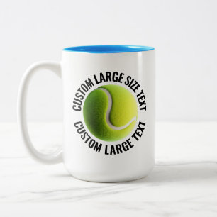 Tennisball & Großer Text HELLBLAU 425g Custom Zweifarbige Tasse